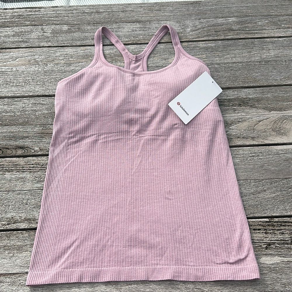 Lululemon Ebb to Street Tank Top Light Support B/ С Cup rose blush size 12 NWT